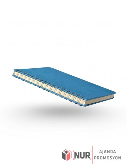 Spiralli Tarihsiz Termo Deri Kapaklı Krem Kağıt 13x21 cm Promosyon Defter
